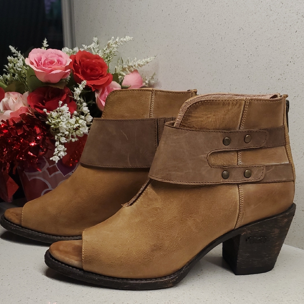 MISS MACIE Peep-Toe Ankle Boots (sz 7.5M)